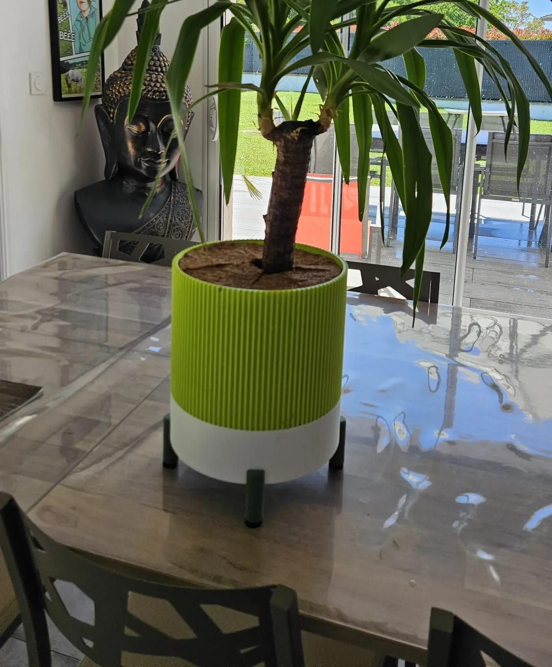Cache-pot strié — création imprimée en 3D par Info & 3D Concept