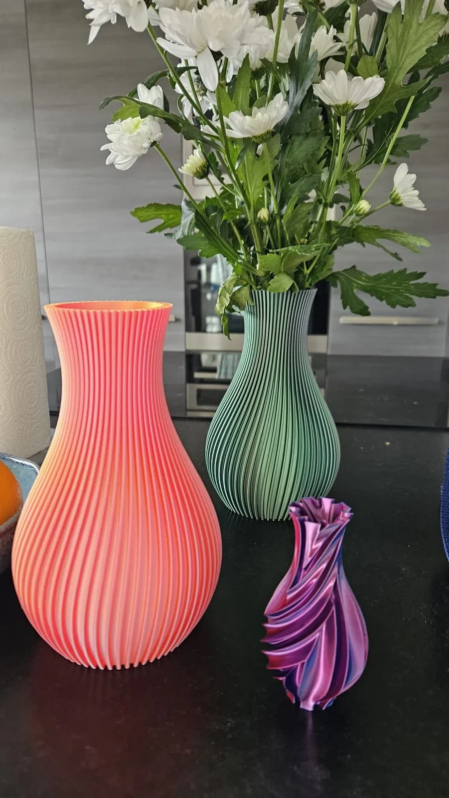 Collection de vases spiralés imprimés en 3D par Info & 3D Concept